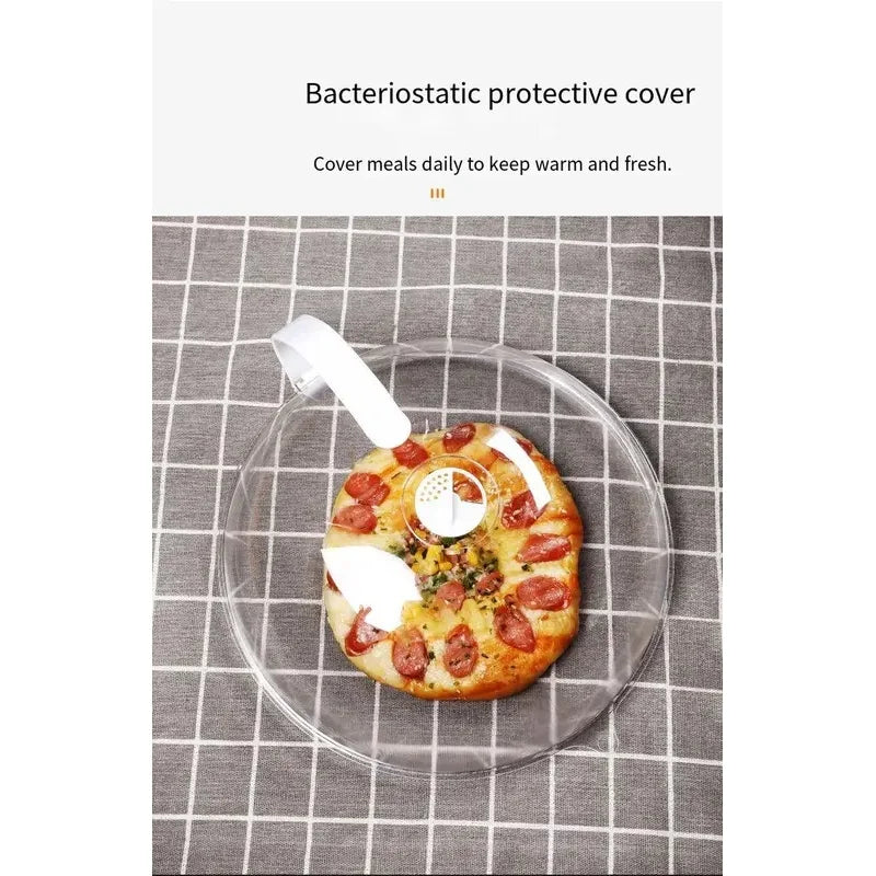 Microwave Splatter Guard: Thickened Transparent Splatter Guard (with Handle) – Food Cover for Plates
