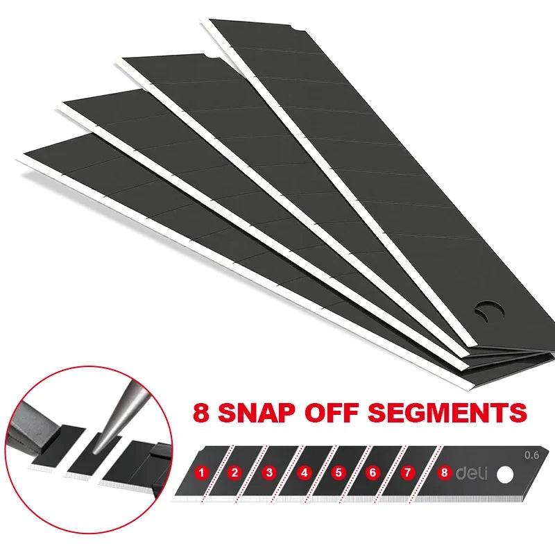 Heavy Duty 18mm Utility Knife Blades, 0.6mm Thick 60° Angle Alloy Steel, for Flooring, Packaging & Industrial Materials Cutting