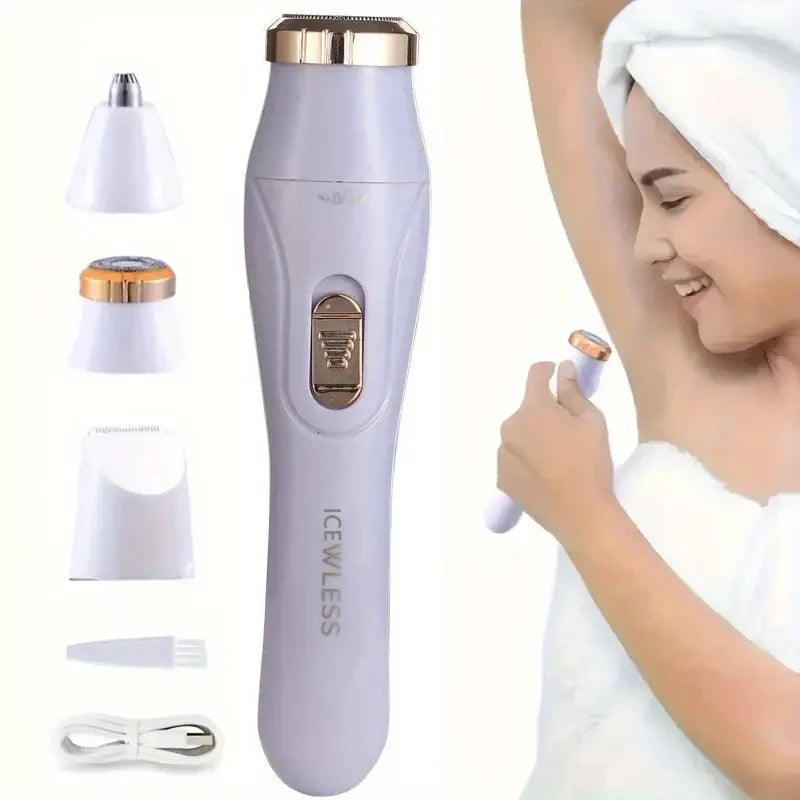 Multi Functional 3-in-1 Shaver, USB Charging, Underarm Hair Removal Device, Women's Home Eyebrow Trimmer, Nose Hair Trimmer