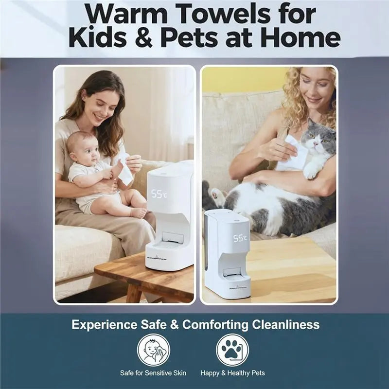 Hot Face Towel Warmer Machine,Automatic Hot Towel Dispenser,131°F Adjustable Constant Temperature-A77G