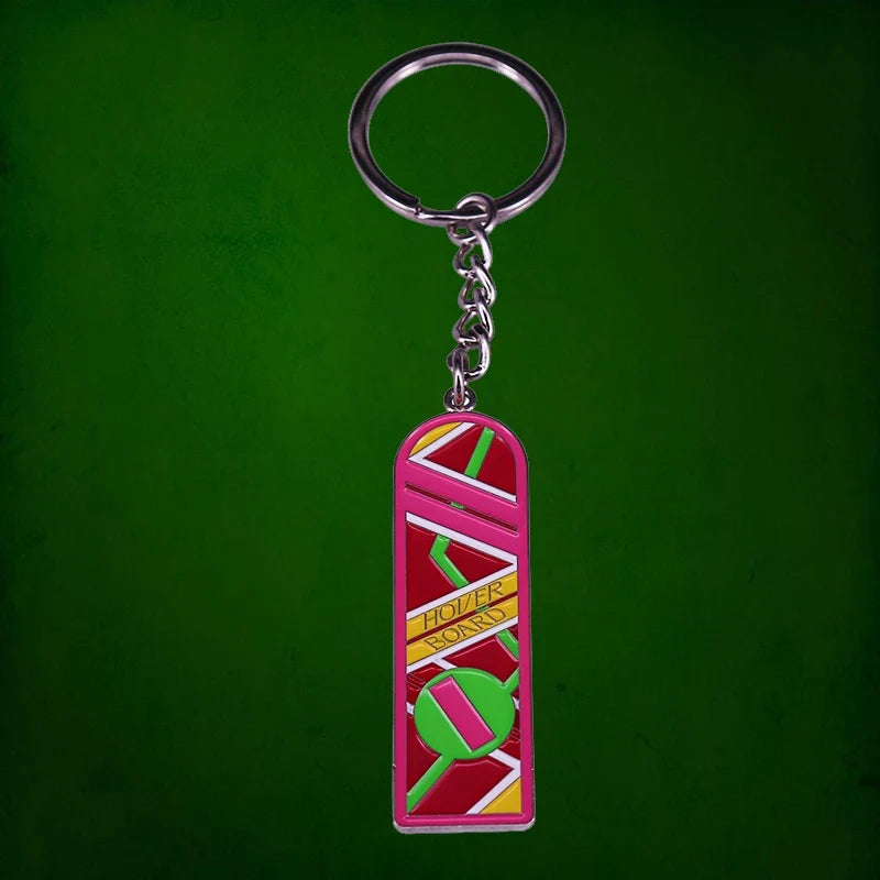 Marty McFly Hover Board Keychain Back To The Future Hoverboard keyring Time travel Sci-fi Movie Fans Cool accessories