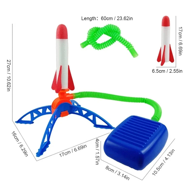 Flying Rocket Launch Cannon Foot Stepping Soaring Rocket Foot Stepping Toy Outdoor Flying Cannon Foot Stepping Children's Toy