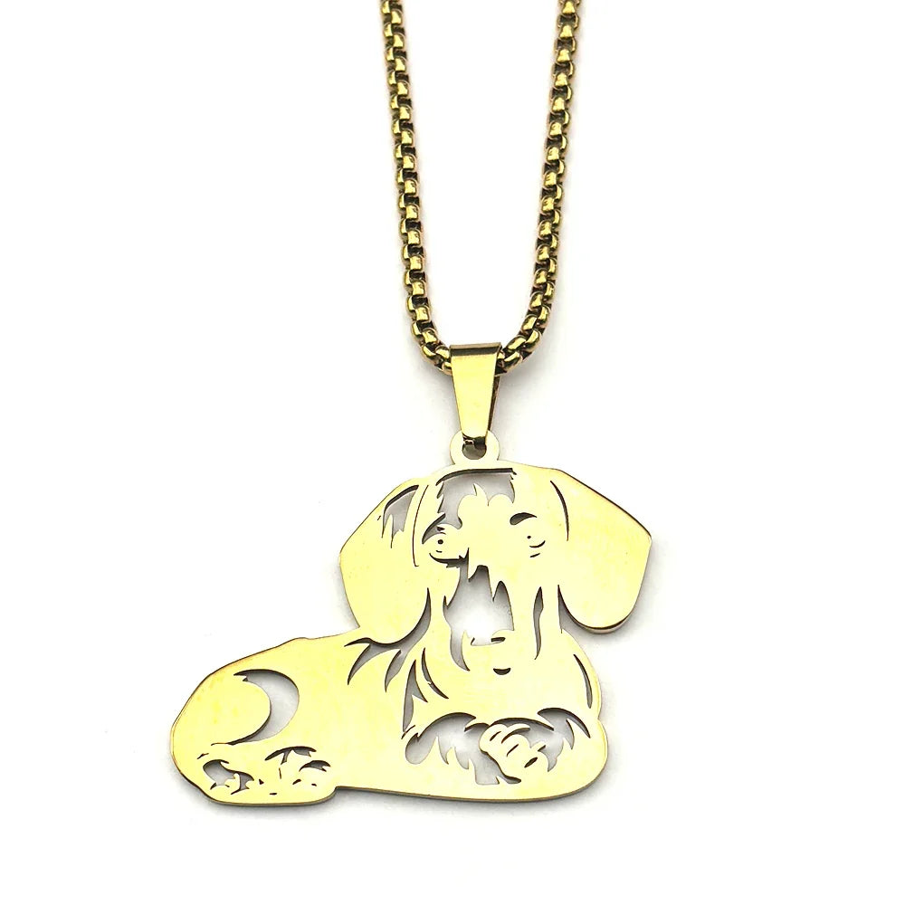 Dachshund Dog Chain For Women Men Stainless Steel Silver Color Lovely Animal Family Pet Fashion Necklace Jewelry Accessory