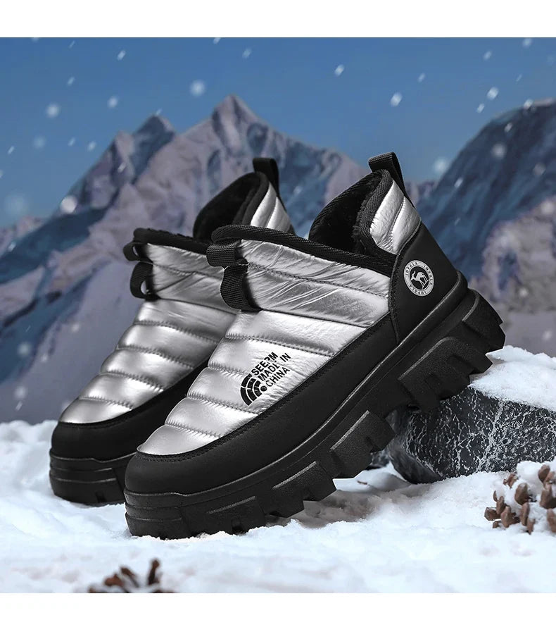 Men's Insulated Winter Snow Boots – Warm Cotton, Anti-Slip
