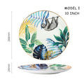 Dinnerware Set Colorful Forest Animal Design Plate Steak Tray Flat Ceramic Tableware 10inch Dish Christmas Gift Gold