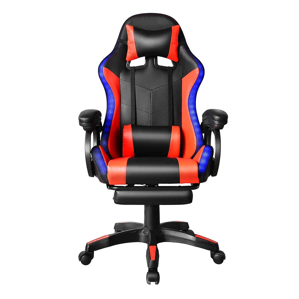 Computer PC Game Chair Gaming Pu Leather Silla Gamer Massage Racing Gaming Chair with Lights and Speakers