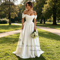 Lakshmigown Minimalist Satin Corset Wedding Dresses 2027 Sexy Women A Line White Bridal Dresses Off Shoulder Customized