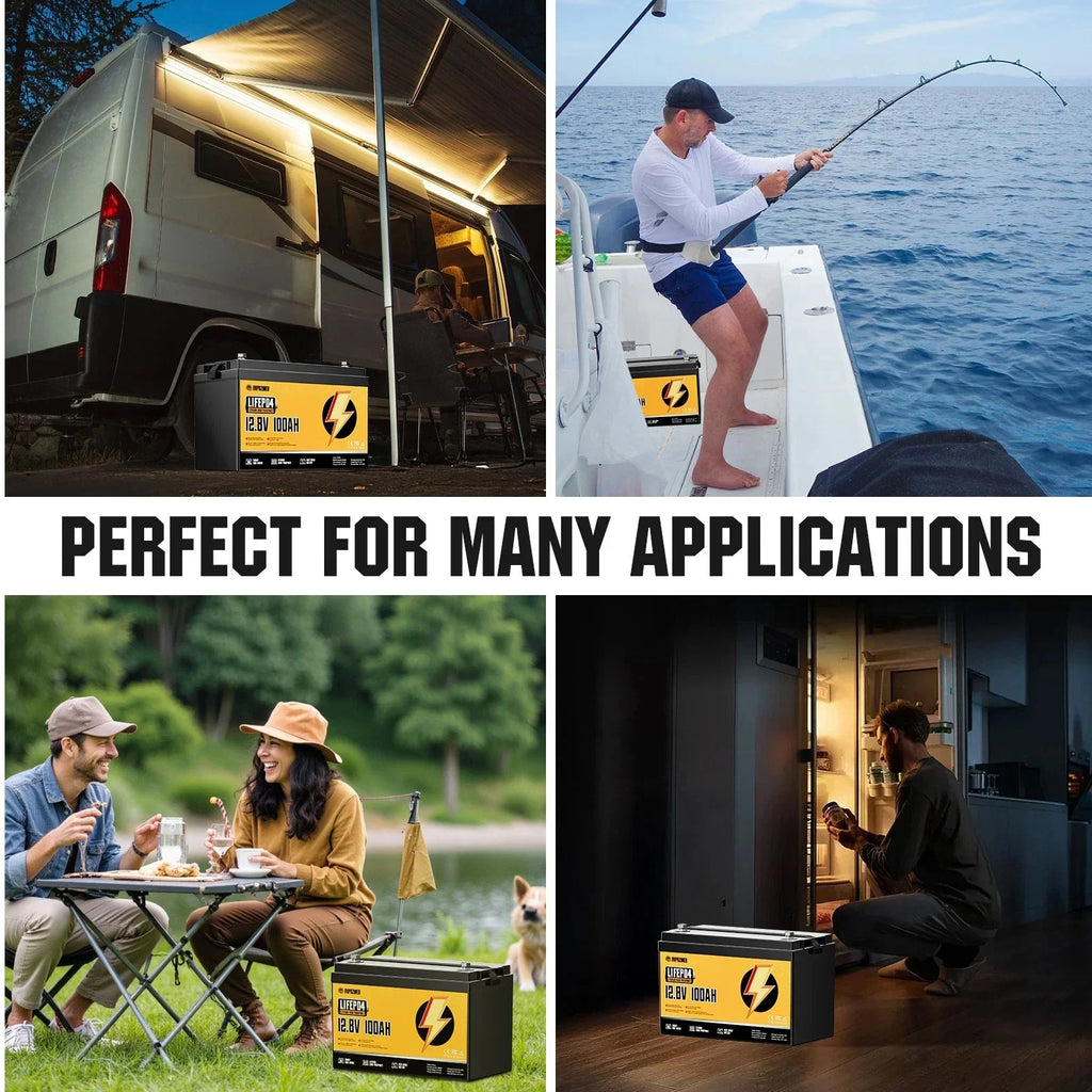 RVPOZWER,Lithium Iron Phosphate Energy Storage Battery,Long Cycle Durable Portable Rechargeable Power Pack With Built-in BMS,Ideal For Motorhome,Camper Van,Travel Trailer,Marine Vessel,Off-Grid Solar & Household Backup Power,
