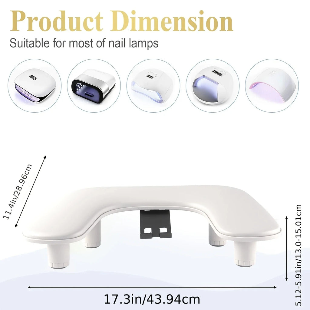 Nail art hand pillow, adjustable height, with 360 ° rotating phone holder and arm support pad, suitable for nail salon tools.