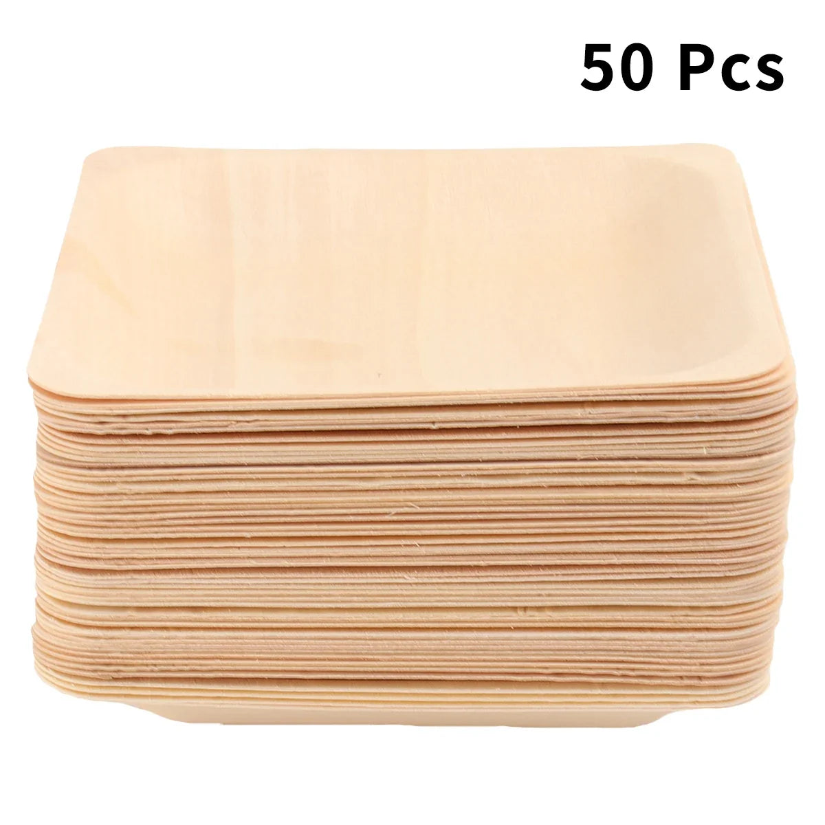 50 PCS Natural Alternative Plates Wooden Plate Compostable Plates Palm Leaf Plates Wedding Birthday Party Plates