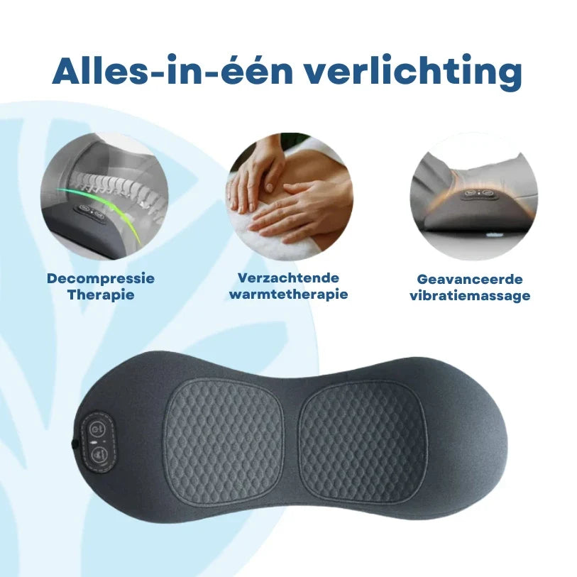 3-in-1 Back Massager Heat Vibration for Back Pain Relief Herniated Disc Stretch Support Traction Lower Back Massage Pillow