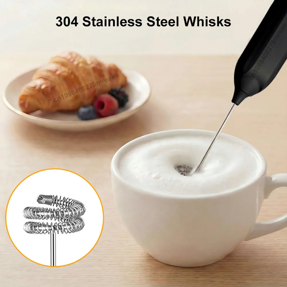 Wireless Milk Frother USB Rechargeable Electric Automatic Rotary Blender Handheld Milk Foamer for Coffee Cappuccino Cream Maker