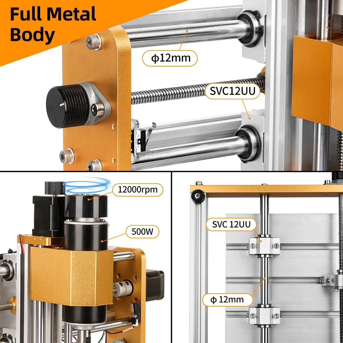 3018Pro Max CNC Router Machine – 500W All-Aluminum DIY Milling Engraver
