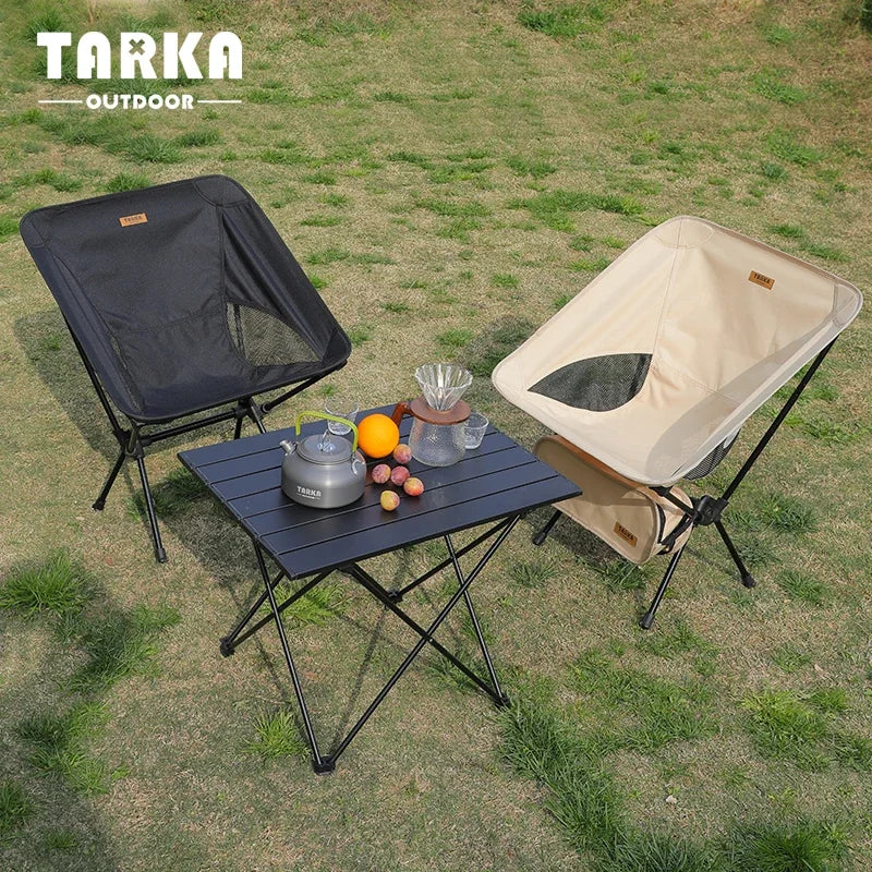 TARKA Camping Chairs Ultralight Folding Chairs Seat Foldable Moon Chair Garden Picnic Beach Picnic Lightweight Backpacking Chair