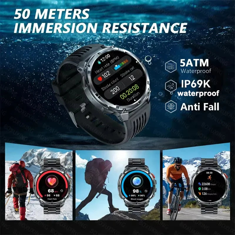 2026 New T-Rex3 Pro 1100mAh Battery Smart Watch Man GPS trajectory Sports Run tracker Outdoor Compass Military Smartwatch Men