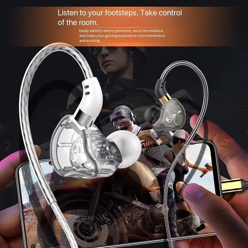 Original AK6 3.5mm Jack Wired Headphones Type C Plug Hifi Bass Stereo Earphone In-Ear Headset Game Earbuds for Xiaomi Samsung