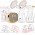 NCVI Double  Electric Breast Pump,4400mAh Battery Low Noise Adjustable Milk Pump , LED Display