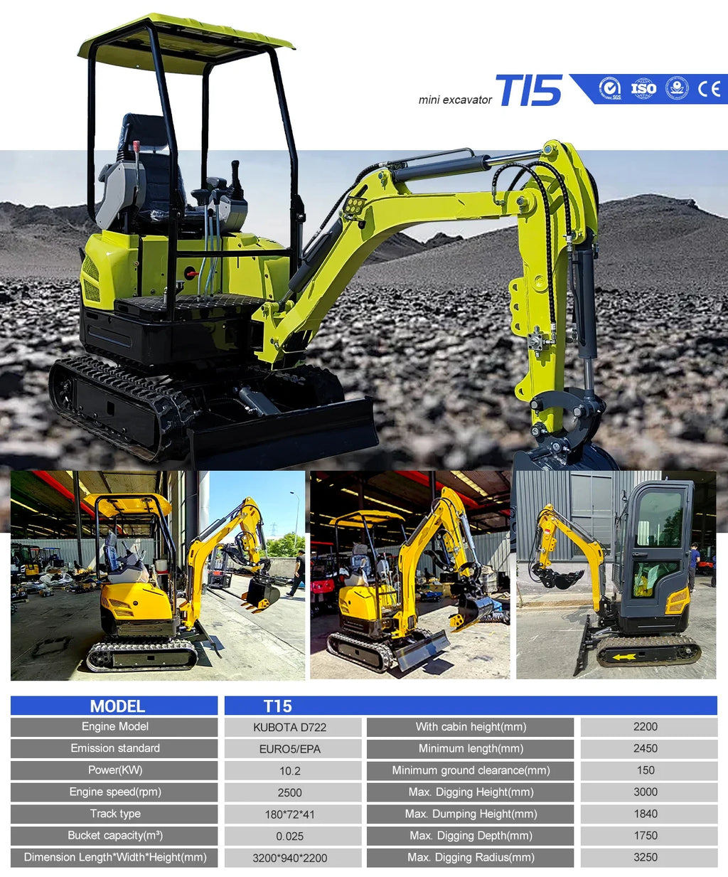1.8 Ton Mini Excavator – Kubota Diesel Crawler Digger with Hydraulic Pilot Controls