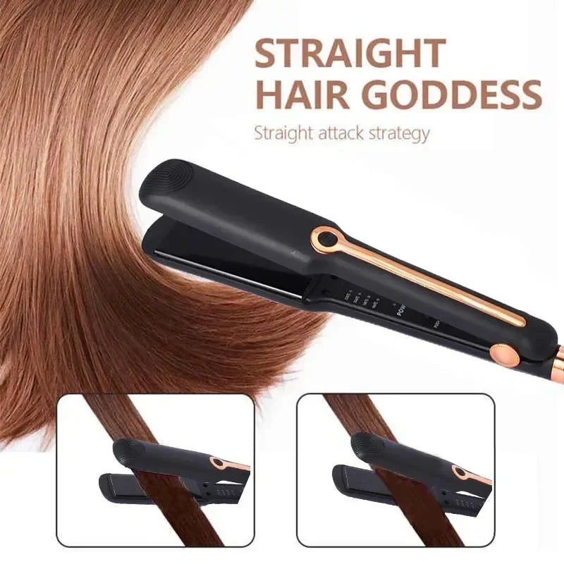 Tinsol 2-in-1 Hair Straightener Ceramic Plate Curler Negative Ion Wide Plate Adjustable Temperature Hair Straightener