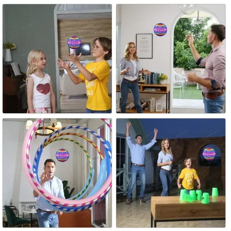 LED Light Up Flying Orb Boomerang Toys Magic Hover Ball Drone Fly Nova Spinner – Fidget Stress Relief Toy Gifts for Kids Family