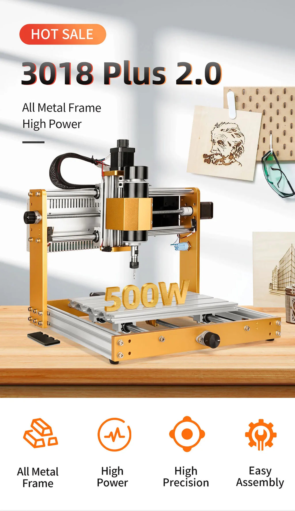3018Pro Max CNC Router Machine – 500W All-Aluminum DIY Milling Engraver