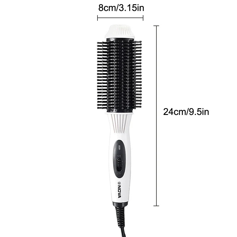 Multifunctional Heating Curling Iron Ceramic Heated Round Brush Electric Hair Straightener Brushes Professional Styling Tool