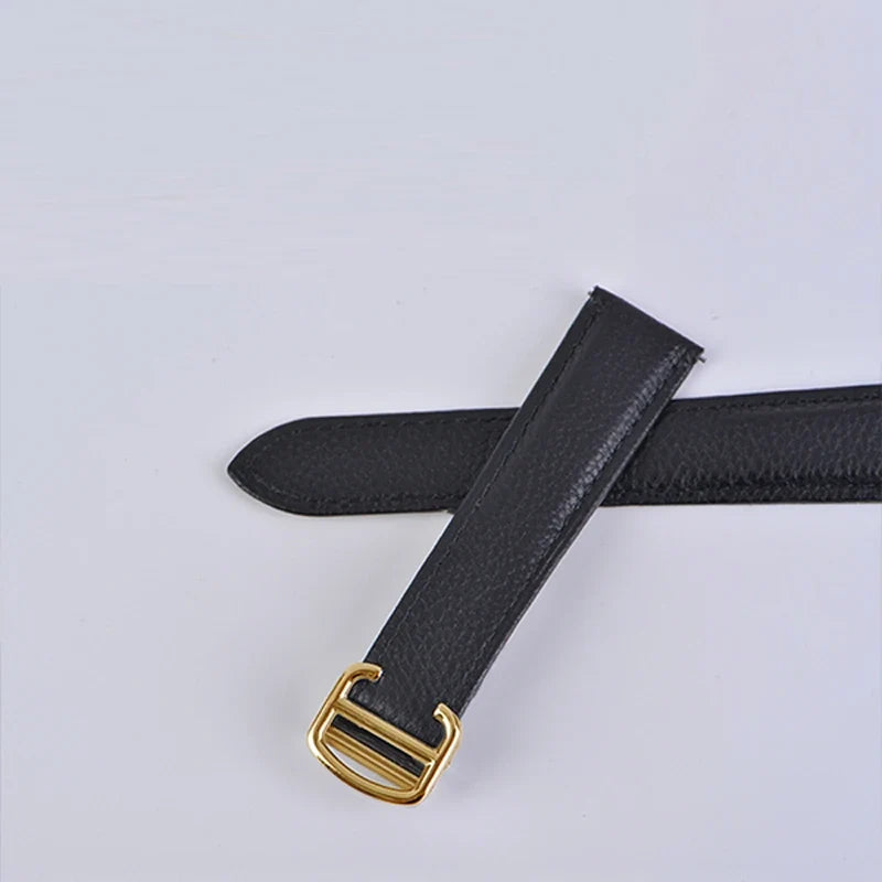 Watch strap soft cow leather for Cartie'r Tank/must/solo/santos watch band high-end quick release easy  install foldable buckle