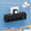 EU Plug Power Strip Outlets,4 Sockets with 2 USB Type-C port Wall Charger Two specifications for Home Offices Power Socket