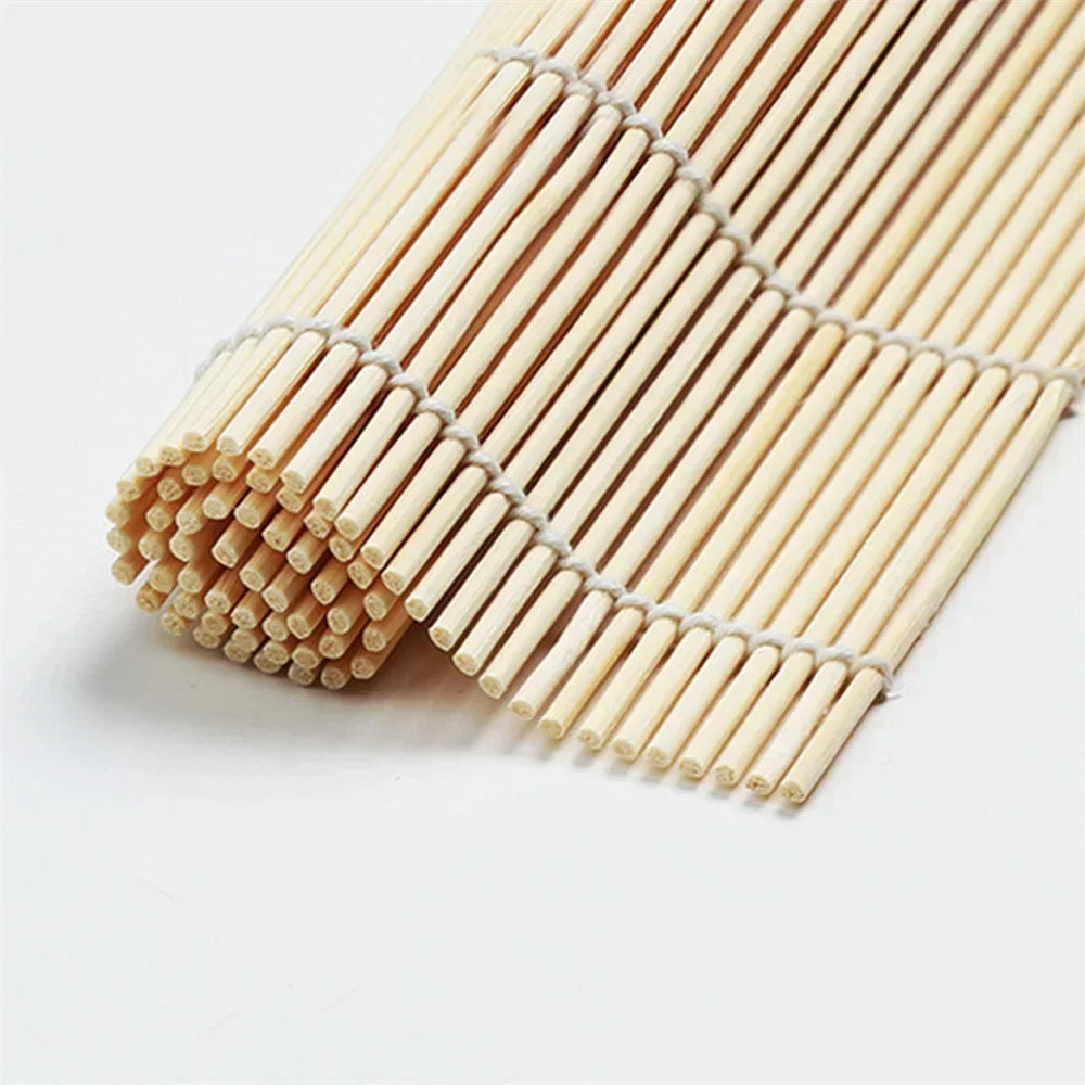 Exquisite Bamboo Sushi Mat with White Finish Seaweed Rice Roll Curling Non Stick Japanese Style Kitchen Essential  Sushi Making