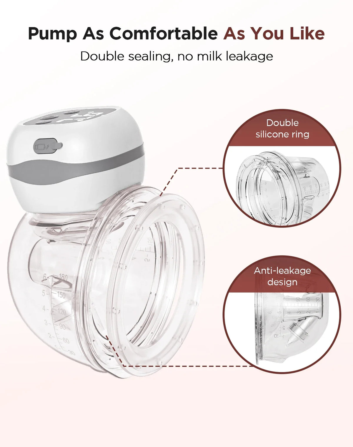 Updated Electric Breast Pump 21/24mm BPA-Free Breastpump 3 Modes & 12 Suction Levels Ultra Quiet 45dB for Working Moms & Travel