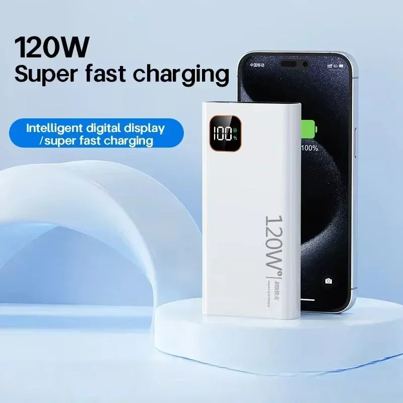 Lenovo CCC 500000mAh Large Capacity Portable Power Bank 120W Super Fast Charging Battery Charger Powerbank For Xiaomi iPhone