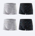 Plus Size 4PCS Men's Fashion Boxers Trendy Personality Skin-friendly Breathable Underwear Mid-waist Printed Boxer Briefs XL-4XL