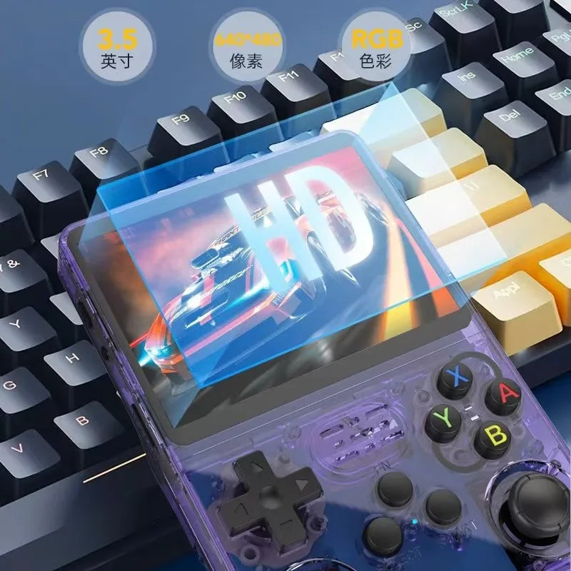Open Source R36S Retro Handheld Game Console, Linux System, 3.5" IPS Screen, Portable Pocket Video Player, 64GB Preloaded Games