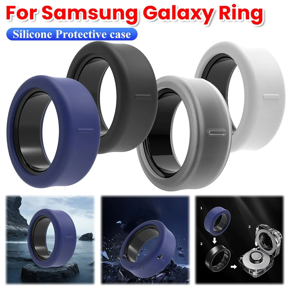 For Samsung Galaxy Ring Elastic Ring Case Anti-Drop Silicone Smart Ring Skin Cover for Galaxy Ring Size 5 6 7 8 9 10 11 12 13