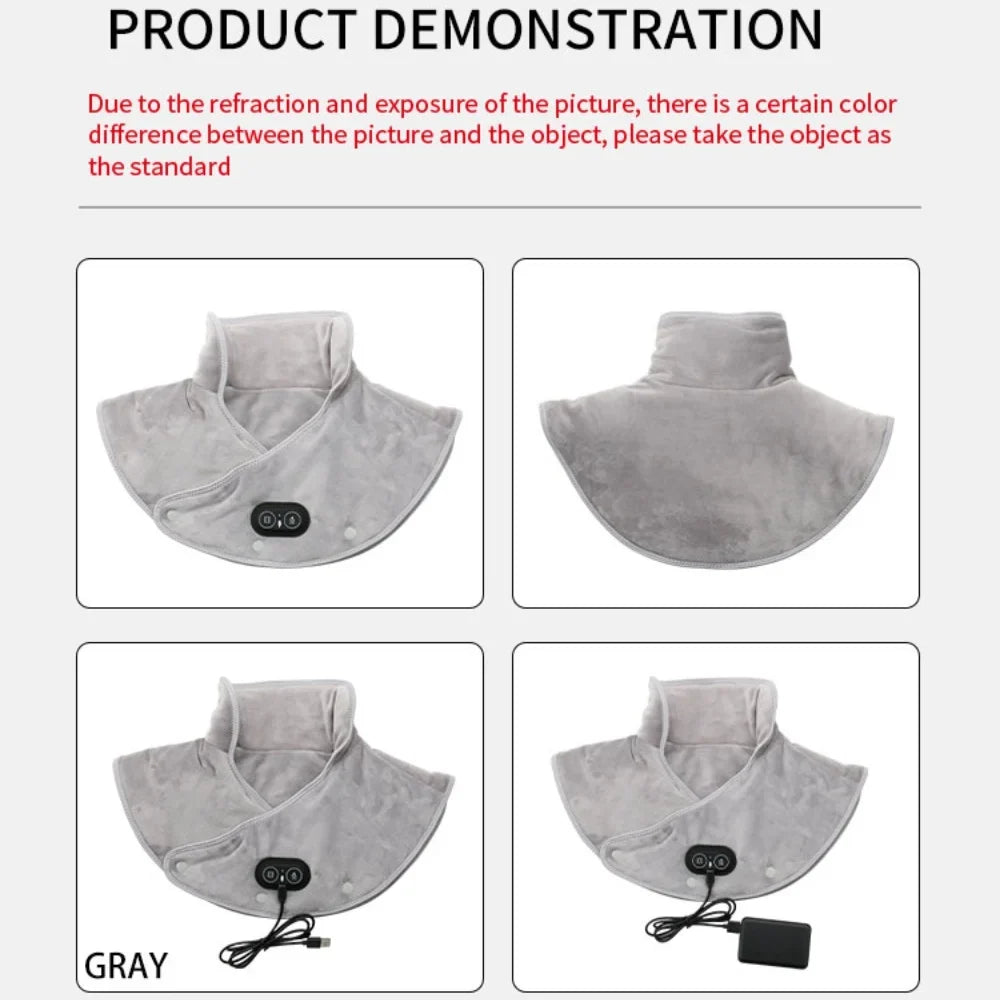 Electric Heating Shoulder Neck Pad Massager Three Gear Hot Compress Cervical Shawl Warmer for Heated Scarf Best Back Relax Brace