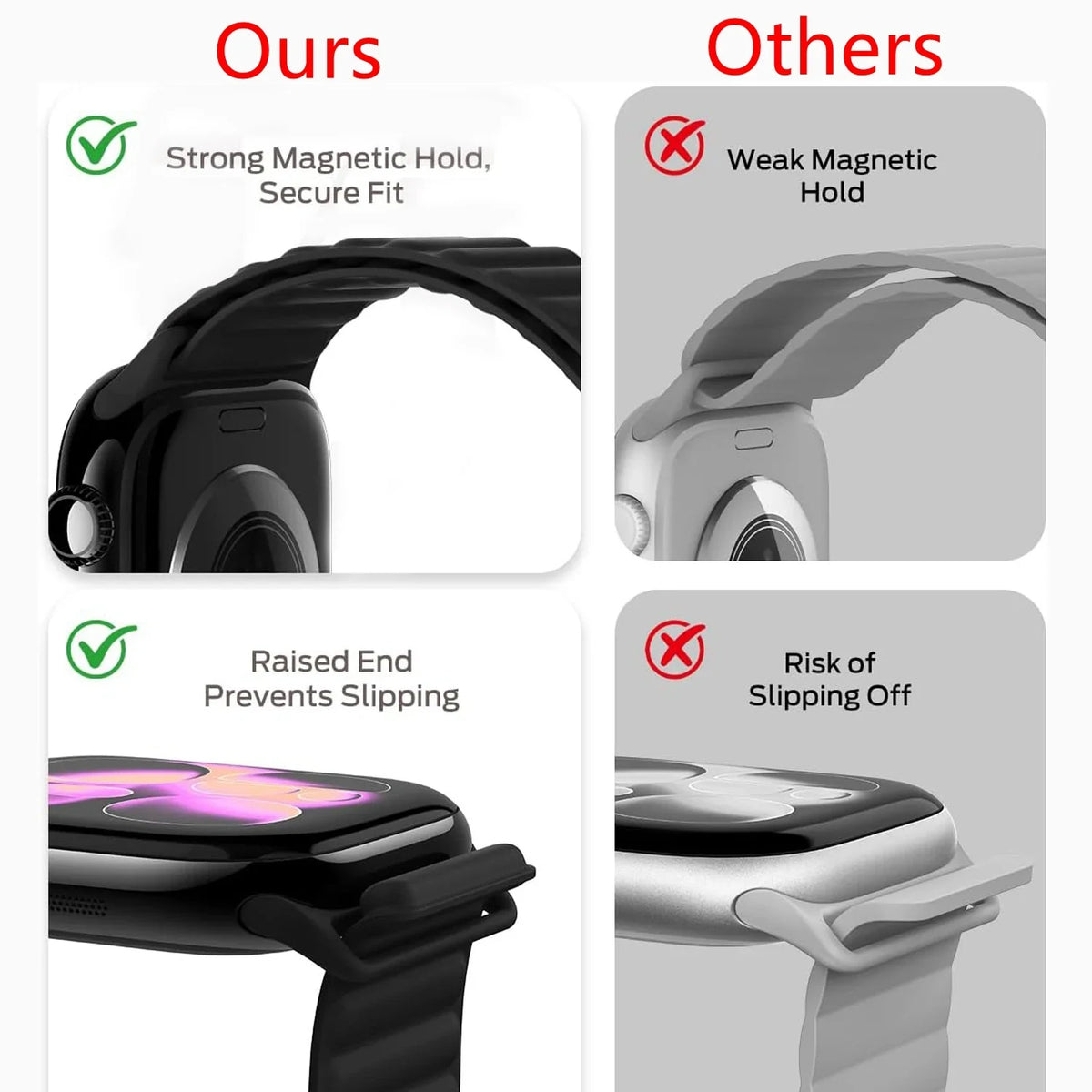 Silicone Strap For Apple Watch 46mm 42mm 49mm Magnetic Band For iWatch Ultra 3 2 Series 12 11 10 9 8 7 6 5 SE Bracelet Correa