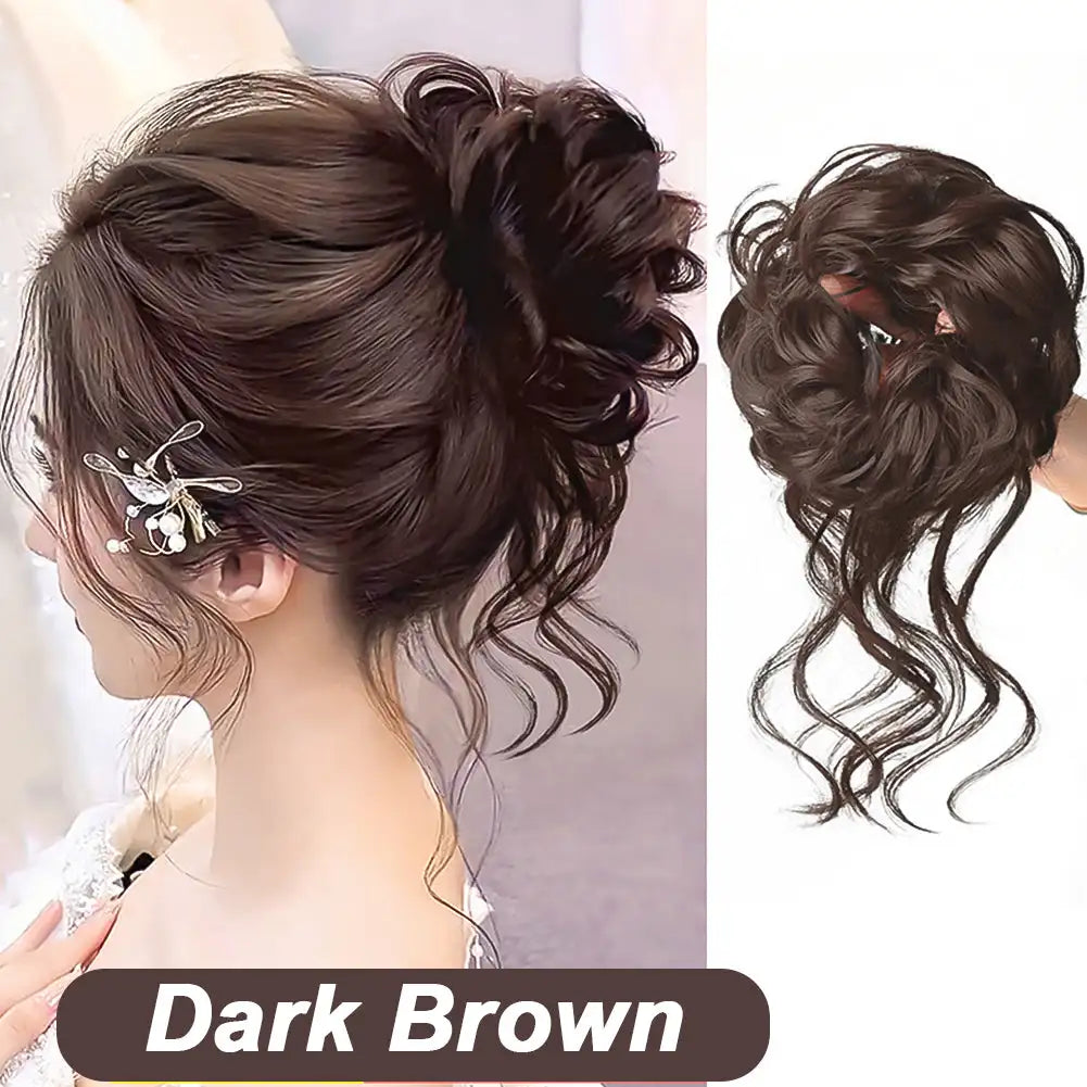 High Temperature Messy Chicken Tail Long Beard Curly Hair Fluffy Bride Curly Hair Flower Bud Female Wig Styling Accessories
