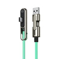 Portable Type C 240W Fast Charging Cable Phone Tablet Foldable Holder 2 In 1 Charging Cable Folding Bracket Earphone Data Wire