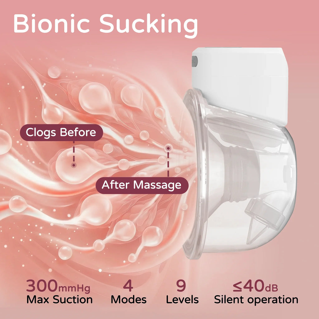 Electric Wearable Breast Pump - 4 Modes 9 Levels, Ultra-Quiet BPA-Free Hands-Free Portable 24mm Flange for  Breastfeeding
