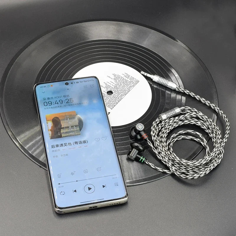 QIGOM S40A Blue Sage HiFi Wired Flat Head Earphones 15.4mm Dynamic Driver Music Monitors Headphones Earbuds with MMCX Cable