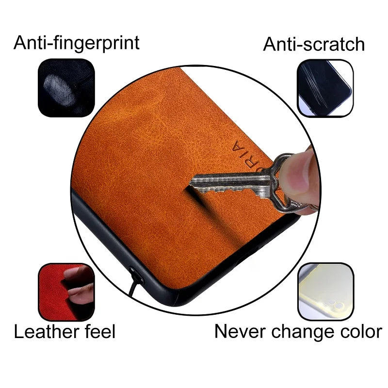Luxury Vintage leather cover for iPhone duo case