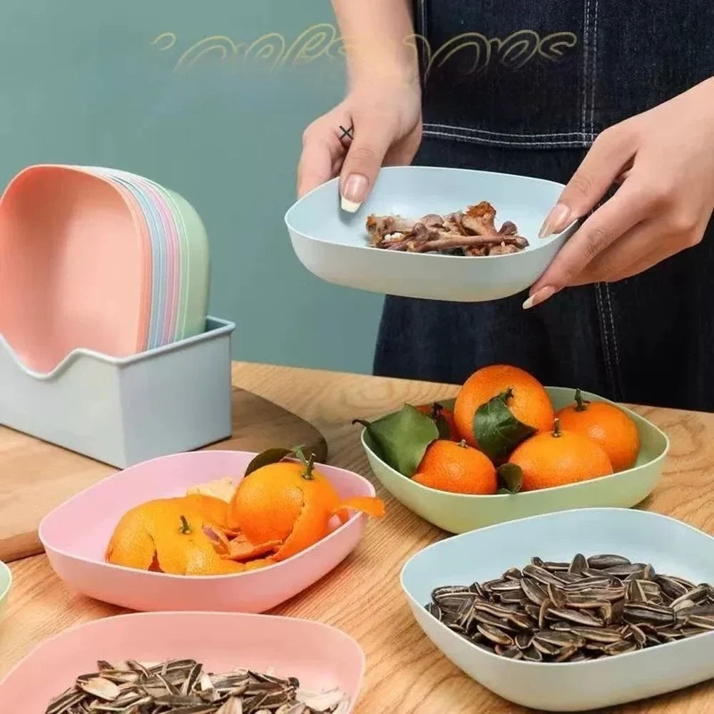 1 Set Dish Square Snack Plate With Storage Box For Home Kitchen Party Snacks Fruits Home Kitchen Accessories
