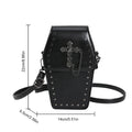 Y2K Crossbody Bag for Women Coffin Shoulder Bag Phone Purse Cool Gothic Cellphone Bag PU Leather New Novelty Halloween Phone Bag