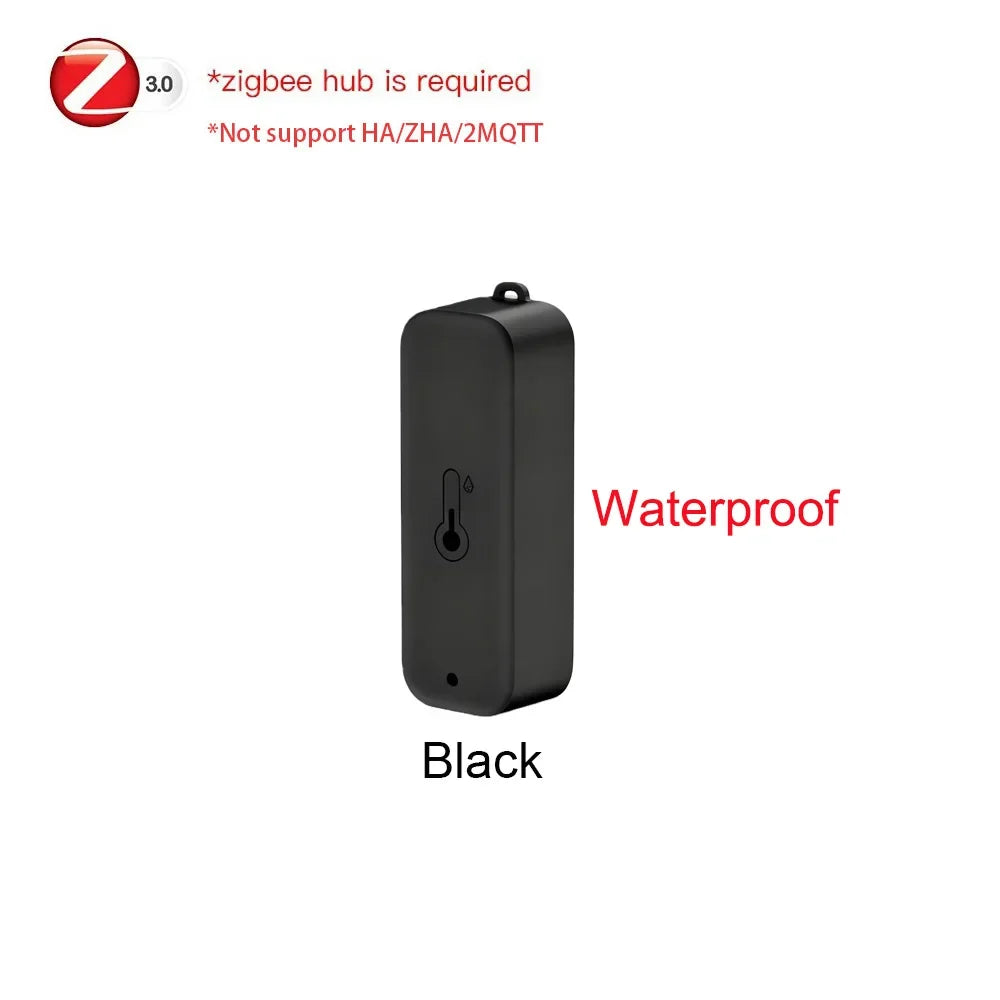 Zigbee Temperature And Humidity Sensor Option Waterproof Smart Life Thermometer Hygrometer For Tuya Z2M Smart Home Automation