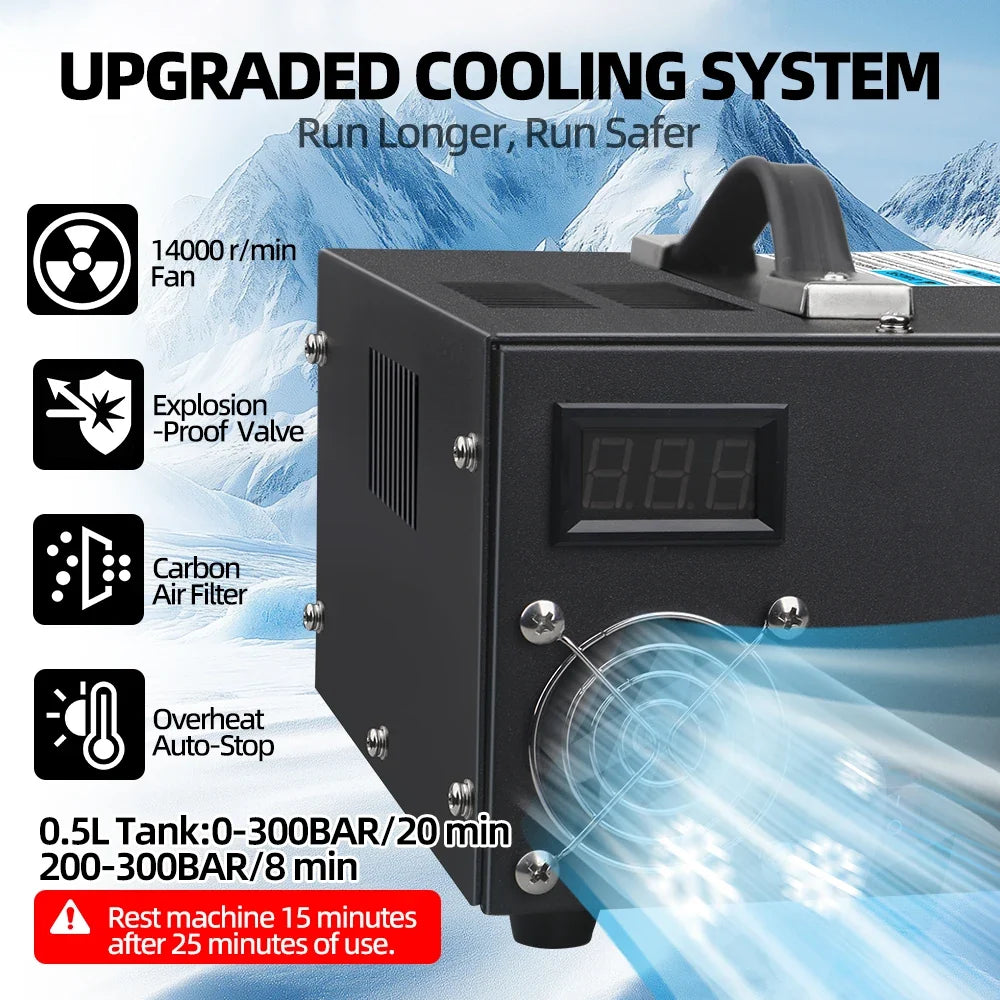 300Bar 12v Pcp Compressor 110V Transformer 30MPA 4500psi High Pressure Pump Pneumatic Airgun Rifle Inflator