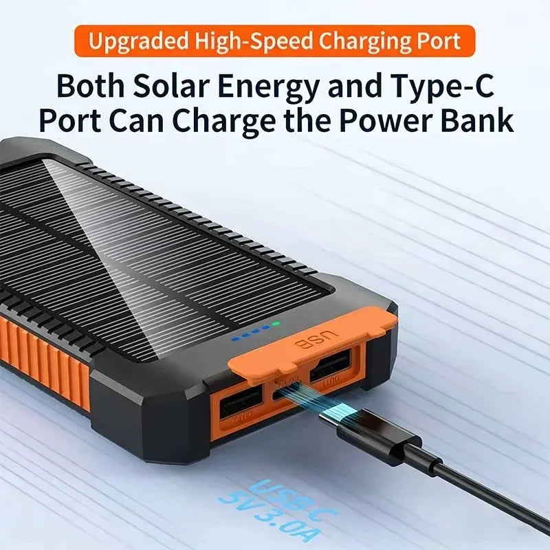 Lenovo 500000mAh Large Capacity Solar CCC Power Bank Super Fast Charging Portable External Battery For Travel  Outdoor Emergency