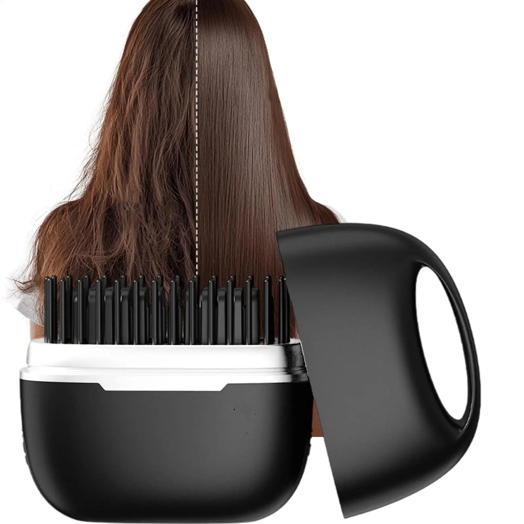 Small Hair Straightener Comb Straighteners Hair Styling Tool Less Frizz Smoother Straightening Brush Straighten Hair Brush