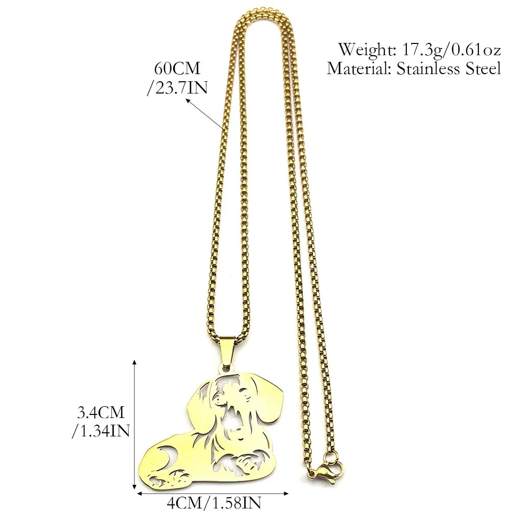Dachshund Dog Chain For Women Men Stainless Steel Silver Color Lovely Animal Family Pet Fashion Necklace Jewelry Accessory