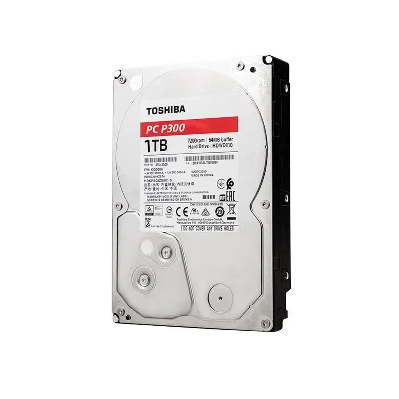 For Toshiba P300 HDWD110 1TB Desktop Hard Drive, 7200RPM High Speed, SATA3 Interface, 3.5 Inch Red Disk for Storage