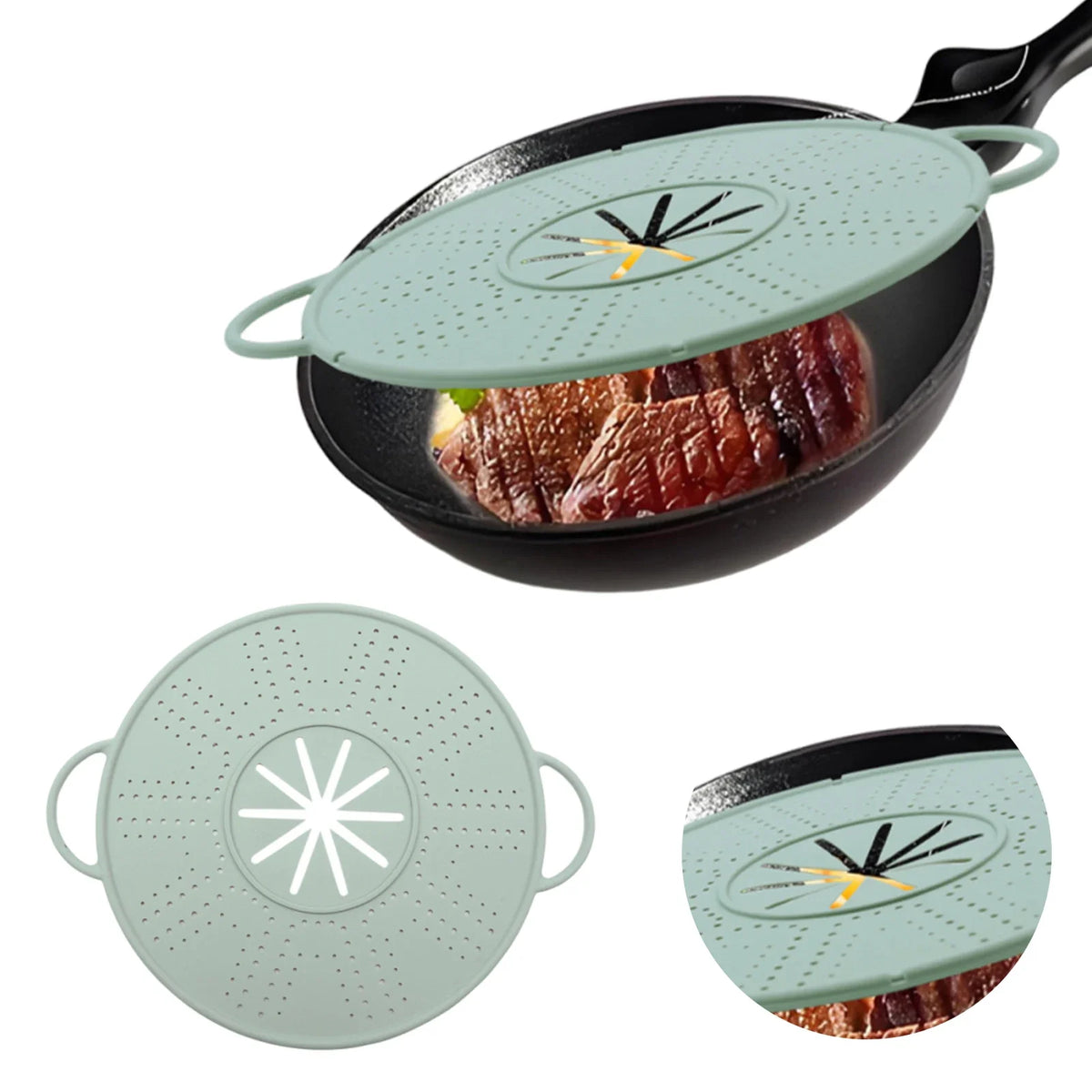 11in Silicone Splatter Screen Dishwasher Safe Foldable Splash Guard Multi-Use Grease Splatter Guard for Everyday Cooking